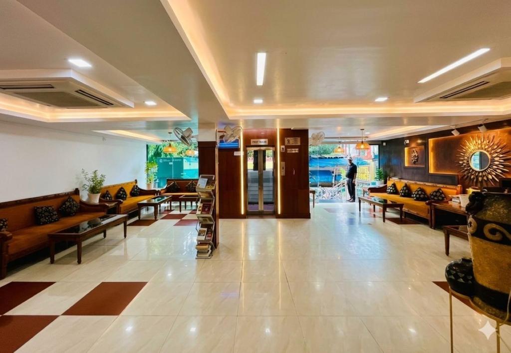 Hotel Tathagat entrance steps