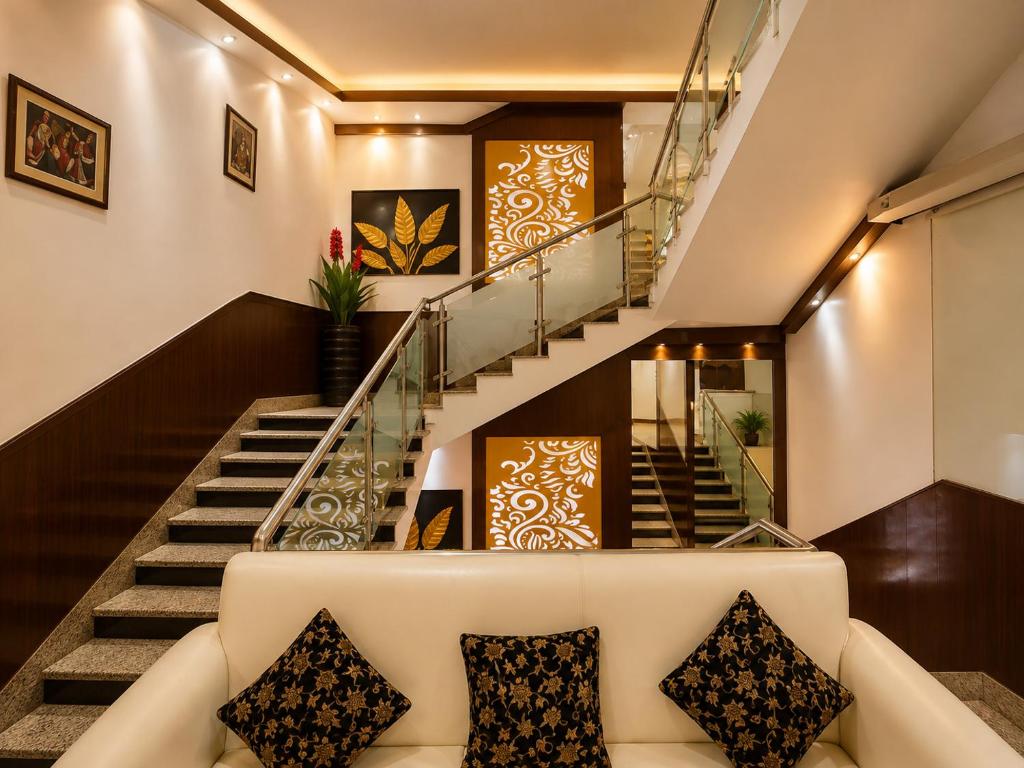 Hotel Tathagat exterior at night